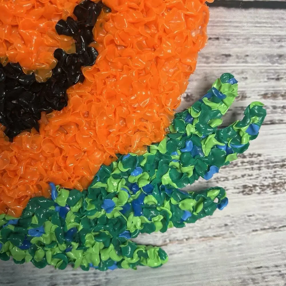 Vintage Halloween Melted Plastic Popcorn‎ Confetti Pumpkin Jack O Lantern